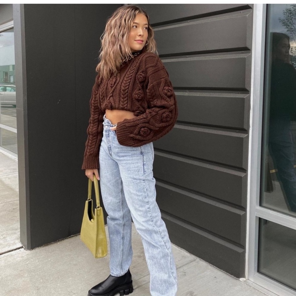 Zara woven knit sweater